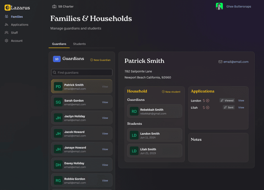 Families and household CRM in Lazarus